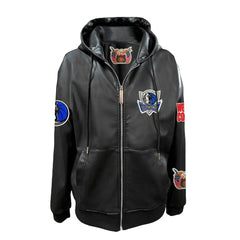 NBA - Dallas Mavericks Jeff Hamilton Vegan Leather Full-Zip Hoodie - Black