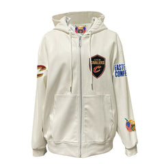 NBA - Cleveland Cavaliers Jeff Hamilton Vegan Leather Full-Zip Hoodie - White