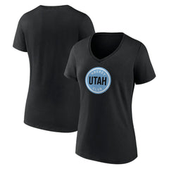 Utah Mammoth - Fanatics Women's Draft Logo V-Neck T-Shirt Black