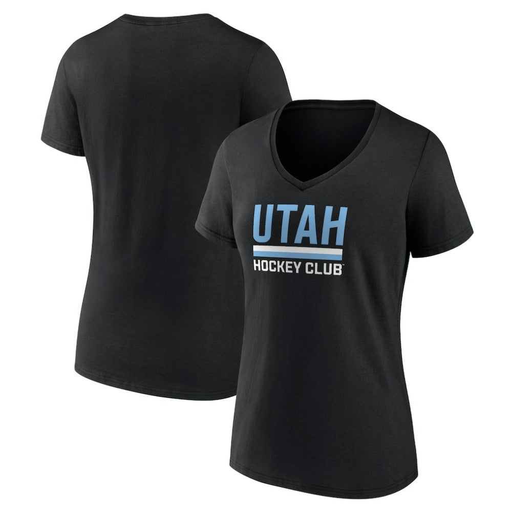 Utah Mammoth - Fanatics Women's Secondary Logo V-Neck T-Shirt Black