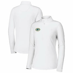 Green Bay Packers Women's Sport Playa Vista IslandZone Quarter-Zip Jacket White - Tommy Bahama