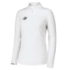 Miami Dolphins Women's Sport Playa Vista IslandZone Quarter-Zip Jacket White - Tommy Bahama