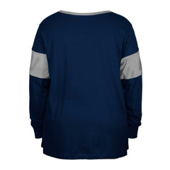 Dallas Cowboys New Era Women's Plus Size Lace-Up Notch Neck Long Sleeve T-Shirt Navy - NFL