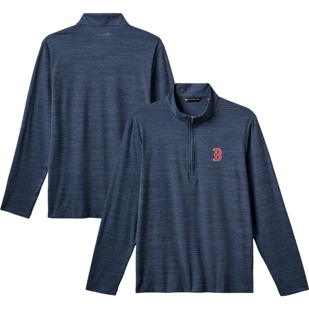 Boston Red Sox TravisMathew The Heater Quarter-Zip Pullover Top Lifestyle