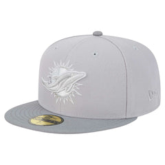 Miami Dolphins New Era Iron Cloud 59FIFTY Fitted Hat Gray/Graphite - NFL