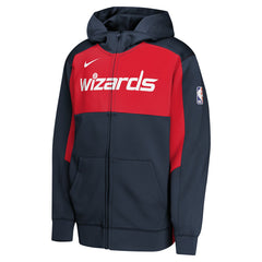Nike - Washington Wizards Youth Authentic On-Court Showtime Performance Full-Zip Hoodie - Navy/Red