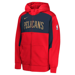 Nike - New Orleans Pelicans Youth Authentic On-Court Showtime Performance Full-Zip Hoodie - Red/Navy
