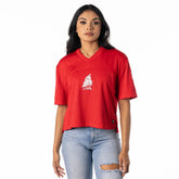 Tampa Bay Buccaneers The Wild Collective Women's Alternate V-Neck Fashion Jersey T-Shirt Red - NFL