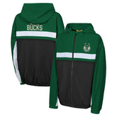 NBA - Milwaukee Bucks Youth Headliner Windbreaker Full-Zip Hoodie Jacket - Hunter Green