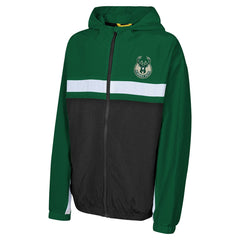 NBA - Milwaukee Bucks Youth Headliner Windbreaker Full-Zip Hoodie Jacket - Hunter Green