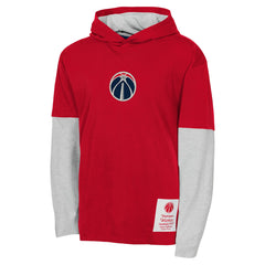 NBA - Washington Wizards Youth Small Ball Long Sleeve Hoodie T-Shirt - Red