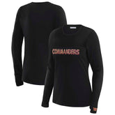 Washington Commanders WEAR by Erin Andrews x Gracie Hunt Women's Mesh Panel Long Sleeve T-Shirt Black - NFL