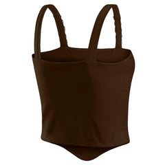 Cleveland Browns WEAR by Erin Andrews x Gracie Hunt Women's Chain Link Corset Top Brown - NFL