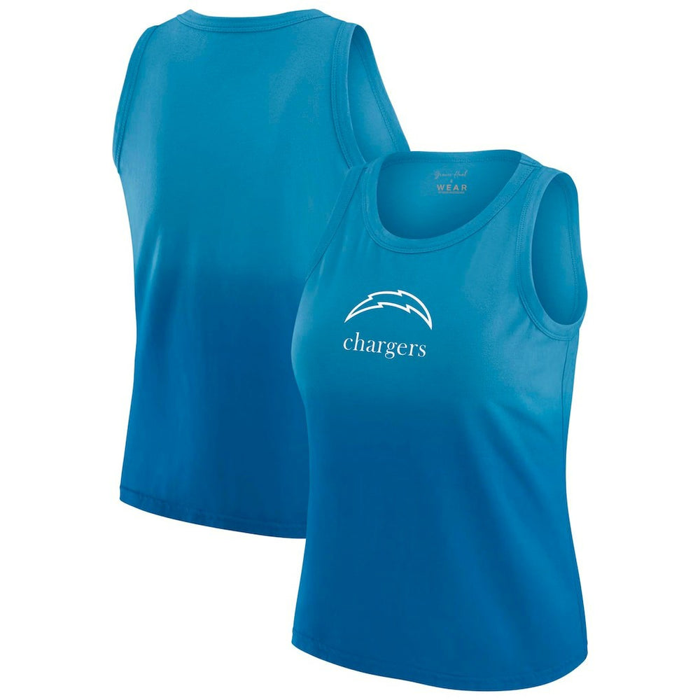 Los Angeles Chargers WEAR by Erin Andrews x Gracie Hunt Women's Ombre Tank Top Blue - NFL