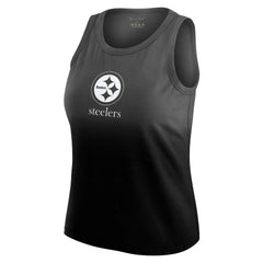 Pittsburgh Steelers WEAR by Erin Andrews x Gracie Hunt Women's Ombre Tank Top Black - NFL