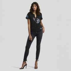 Tennessee Titans WEAR by Erin Andrews x Gracie Hunt Women's Draft Me Lace-Up T-Shirt Black - NFL
