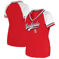 St. Louis Cardinals New Era Women's Gameday Raglan V-Neck T-Shirt Lifestyle