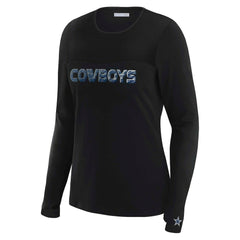 Dallas Cowboys WEAR by Erin Andrews x Gracie Hunt Women's Mesh Panel Long Sleeve T-Shirt Black - NFL