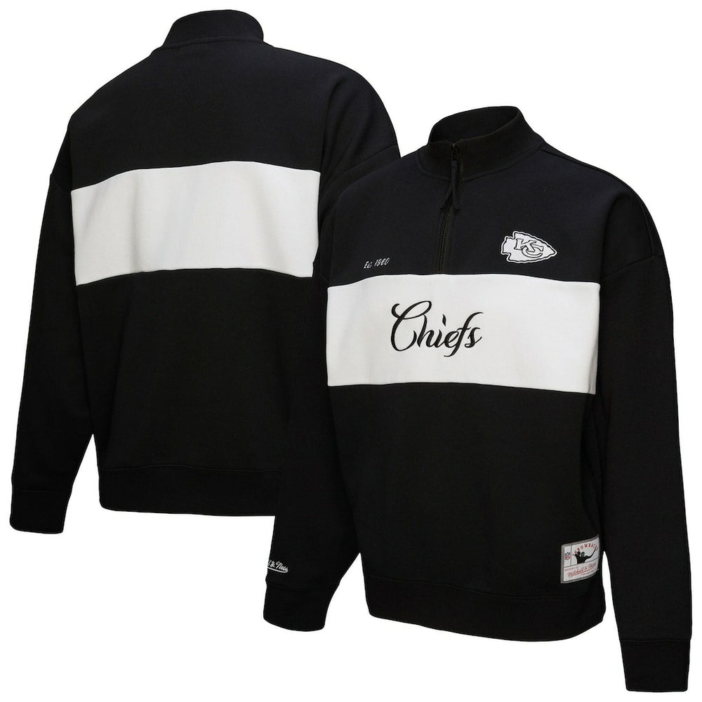 Kansas City Chiefs Women's Quarter-Zip Jacket Black - Mitchell & Ness