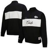 Kansas City Chiefs Women's Quarter-Zip Jacket Black - Mitchell & Ness
