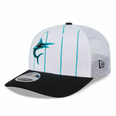 Miami Marlins New Era 2025 Batting Practice 9SEVENTY Stretch-Snap Trucker Hat On Sale