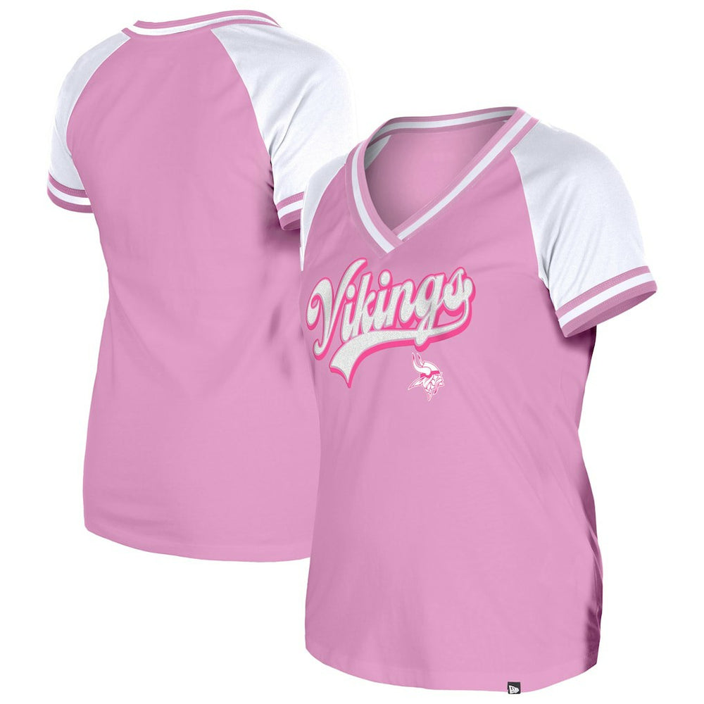 Minnesota Vikings New Era Women's Mommy & Me V-Neck T-Shirt Pink - NFL