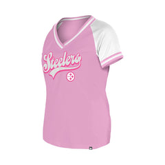 Pittsburgh Steelers New Era Women's Mommy & Me V-Neck T-Shirt Pink - NFL