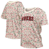 San Francisco 49ers New Era Women's Glam Game Floral Scoop Neck T-Shirt Cream - NFL