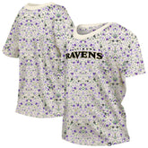 Baltimore Ravens New Era Women's Glam Game Floral Scoop Neck T-Shirt Cream - NFL