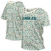 Philadelphia Eagles New Era Women's Glam Game Floral Scoop Neck T-Shirt Cream - NFL