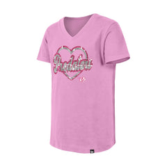 Nashville Predators - New Era Girl's Youth Flip Sequin V-Neck T-Shirt Pink