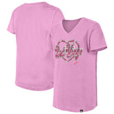 Detroit Red Wings - New Era Girl's Youth Flip Sequin V-Neck T-Shirt Pink