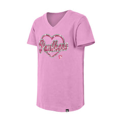 Florida Panthers - New Era Girl's Youth Flip Sequin V-Neck T-Shirt Pink