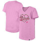 St. Louis Blues - New Era Girl's Youth Flip Sequin V-Neck T-Shirt Pink