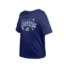 Tampa Bay Lightning - New Era Girl's Youth Flip Sequin T-Shirt Blue