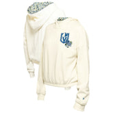 Vegas Golden Knights New Era Women's Glam Game Quarter-Zip Cropped Floral Hoodie Pullover Cream