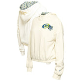 Carolina Hurricanes - New Era Women's Glam Game Quarter-Zip Cropped Floral Hoodie Pullover Cream