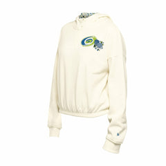 Carolina Hurricanes - New Era Women's Glam Game Quarter-Zip Cropped Floral Hoodie Pullover Cream