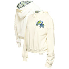 Colorado Avalanche - New Era Women's Glam Game Quarter-Zip Cropped Floral Hoodie Pullover Cream