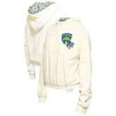 Florida Panthers - New Era Women's Glam Game Quarter-Zip Cropped Floral Hoodie Pullover Cream