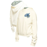 Detroit Red Wings - New Era Women's Glam Game Quarter-Zip Cropped Floral Hoodie Pullover Cream