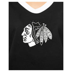 Chicago Blackhawks New Era Women's Game Day Rhinestuds T-Shirt Black