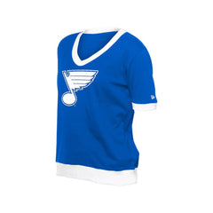 St. Louis Blues - New Era Women's Game Day Rhinestuds T-Shirt Blue