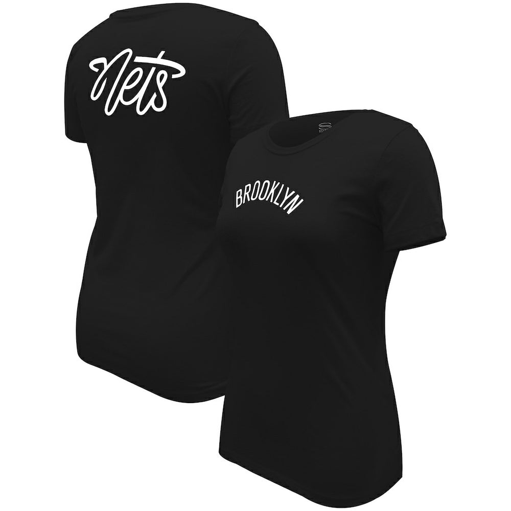 NBA - Brooklyn Nets Stadium Essentials Women's Origins Script T-Shirt - Black