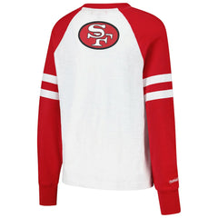 San Francisco 49ers Women's Slub Long Sleeve T-Shirt White/Scarlet - NFL