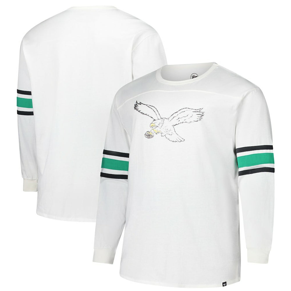 Philadelphia Eagles '47 Big & Tall Premier Brex Long Sleeve T-Shirt White - 47 brand