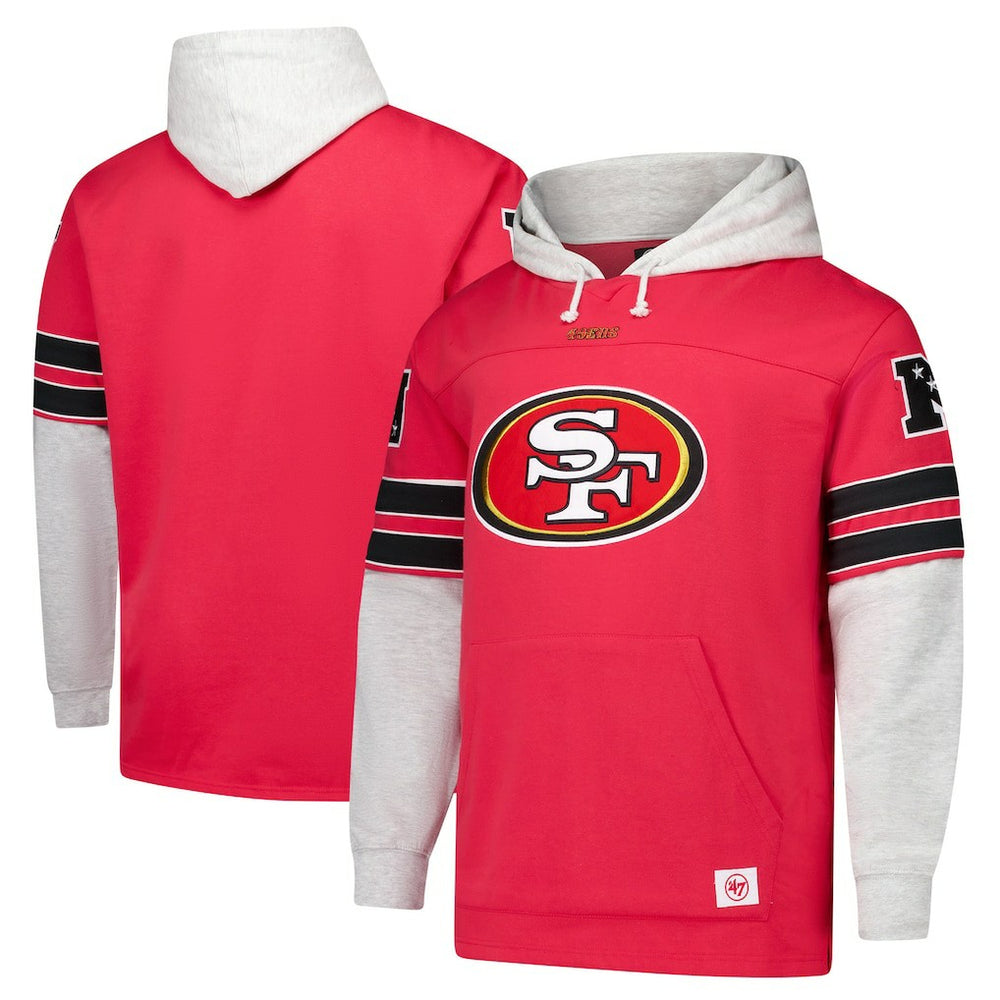 San Francisco 49ers '47 Big & Tall Lacer Pullover Hoodie Scarlet - 47 brand