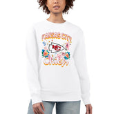 Kansas City Chiefs G-III 4Her by Carl Banks Women's Flower Logo Graphic Fleece Pullover Sweatshirt White - NFL