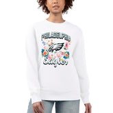 Philadelphia Eagles G-III 4Her by Carl Banks Women's Flower Logo Graphic Fleece Pullover Sweatshirt White - NFL
