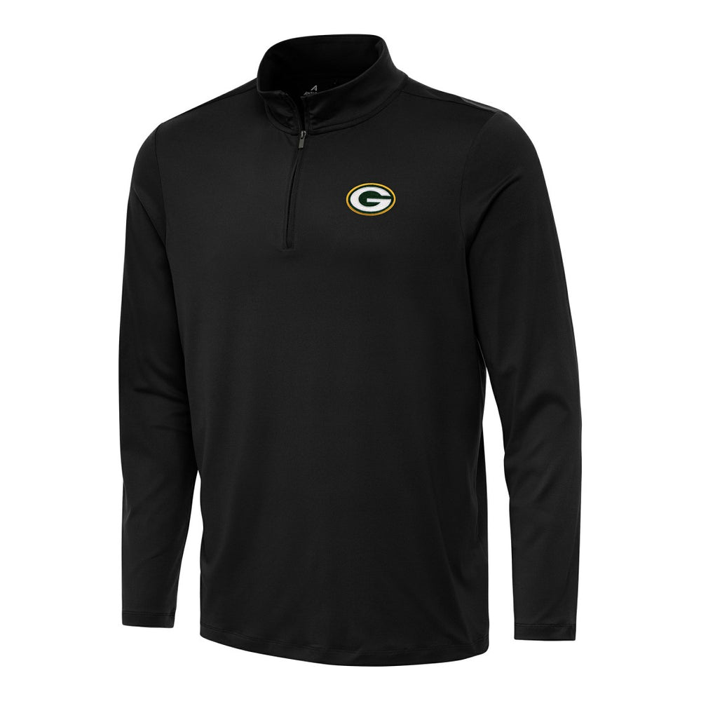 Green Bay Packers Antigua Reprocess Quarter-Zip Top Black - NFL